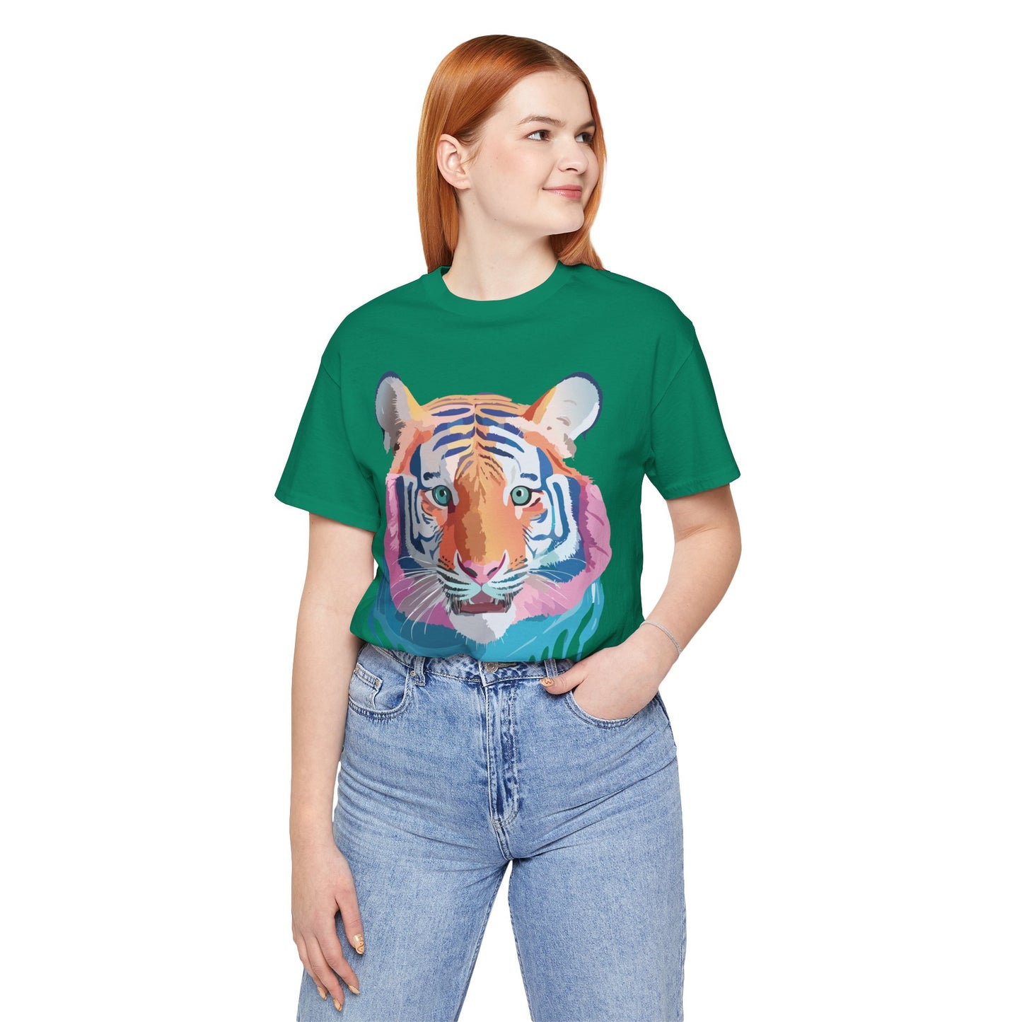 Natural Cotton Tee Shirt with Tiger