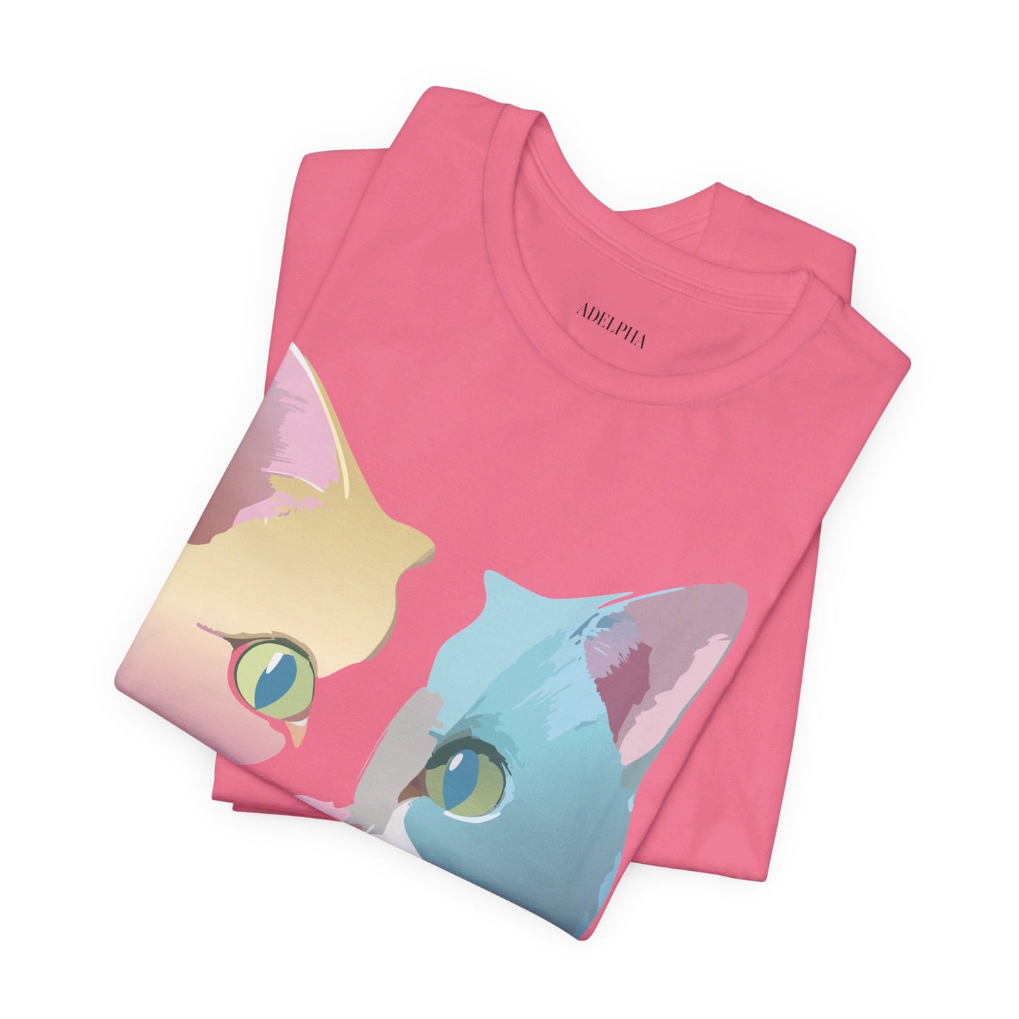 Natural Cotton Tee Shirt with Cat