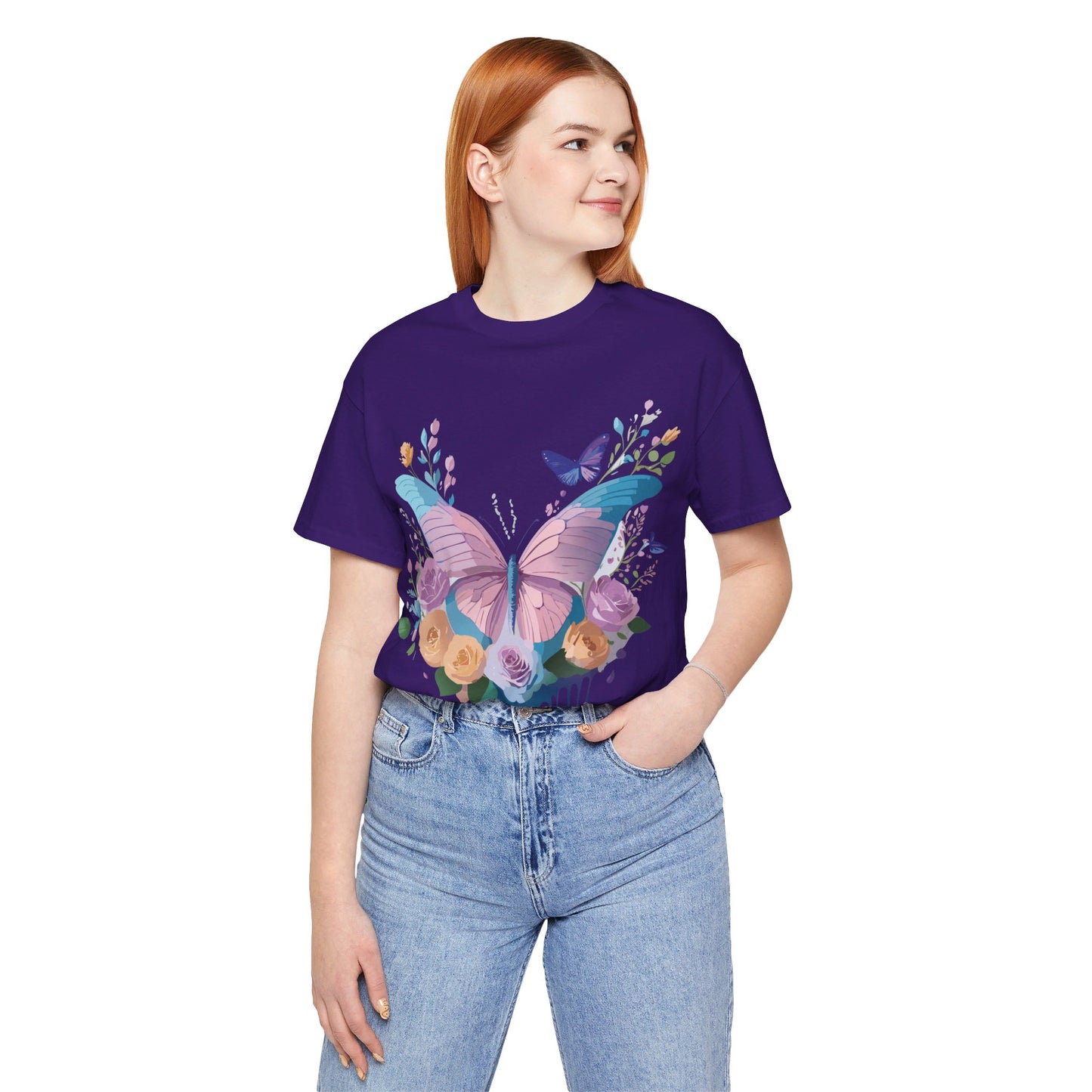 T-Shirt aus natürlicher Baumwolle mit Schmetterling