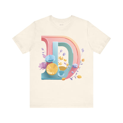 Natural Cotton Tee Shirt - Letters Collection - D Printify