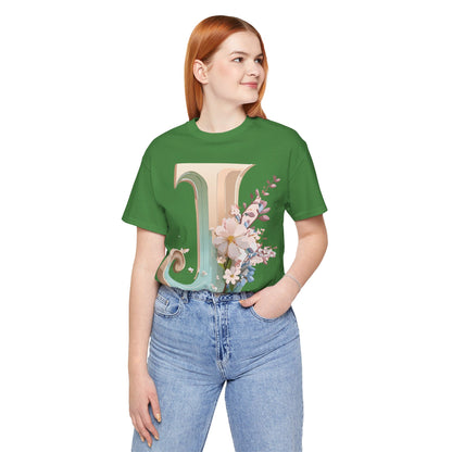 Natural Cotton Tee Shirt - Letters Collection - J Printify