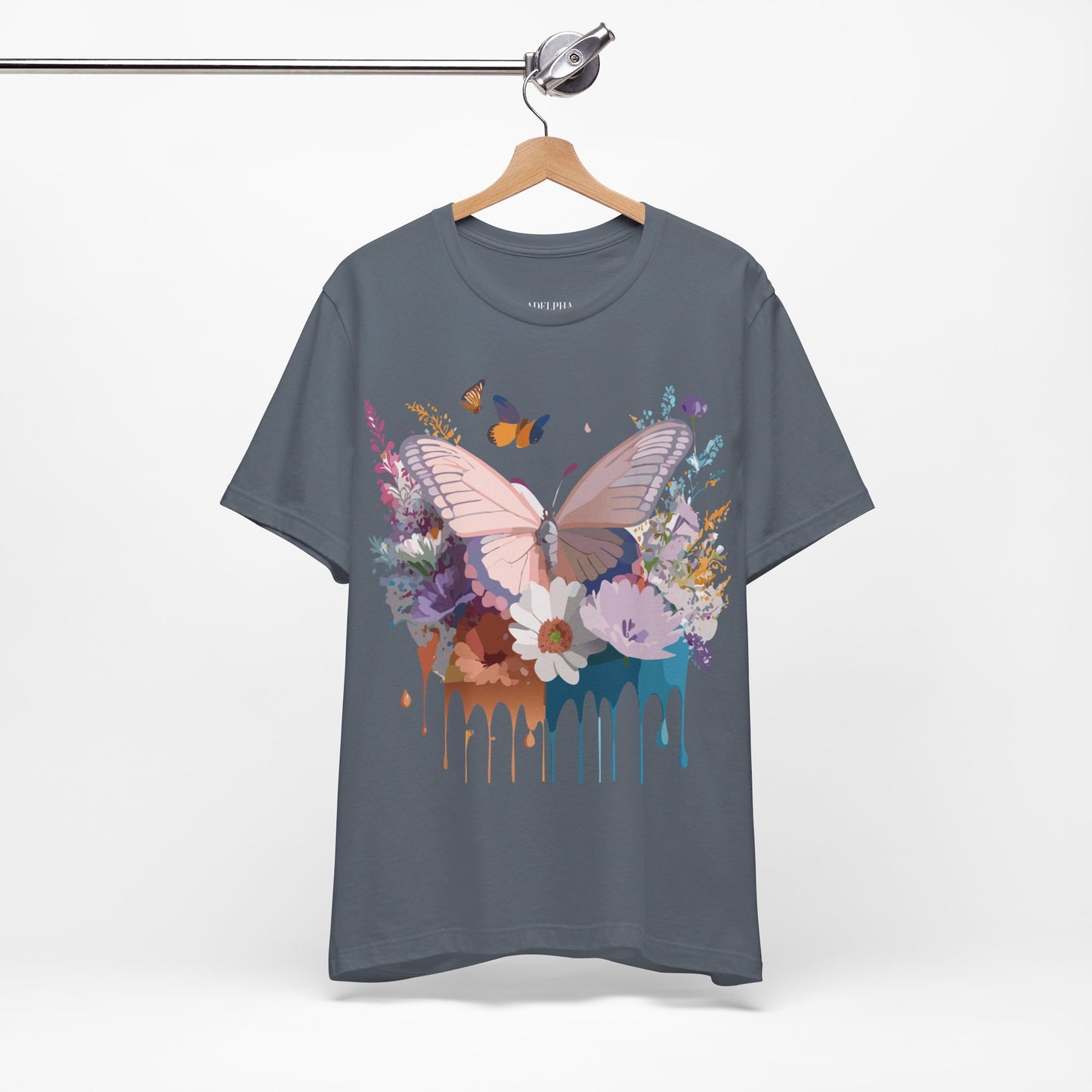 T-Shirt aus natürlicher Baumwolle mit Schmetterling