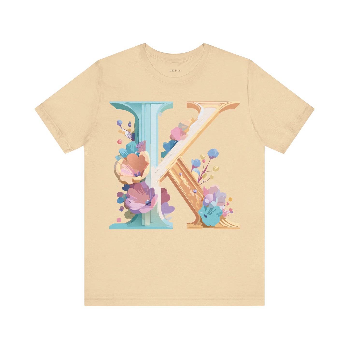 Natural Cotton Tee Shirt - Letters Collection - K