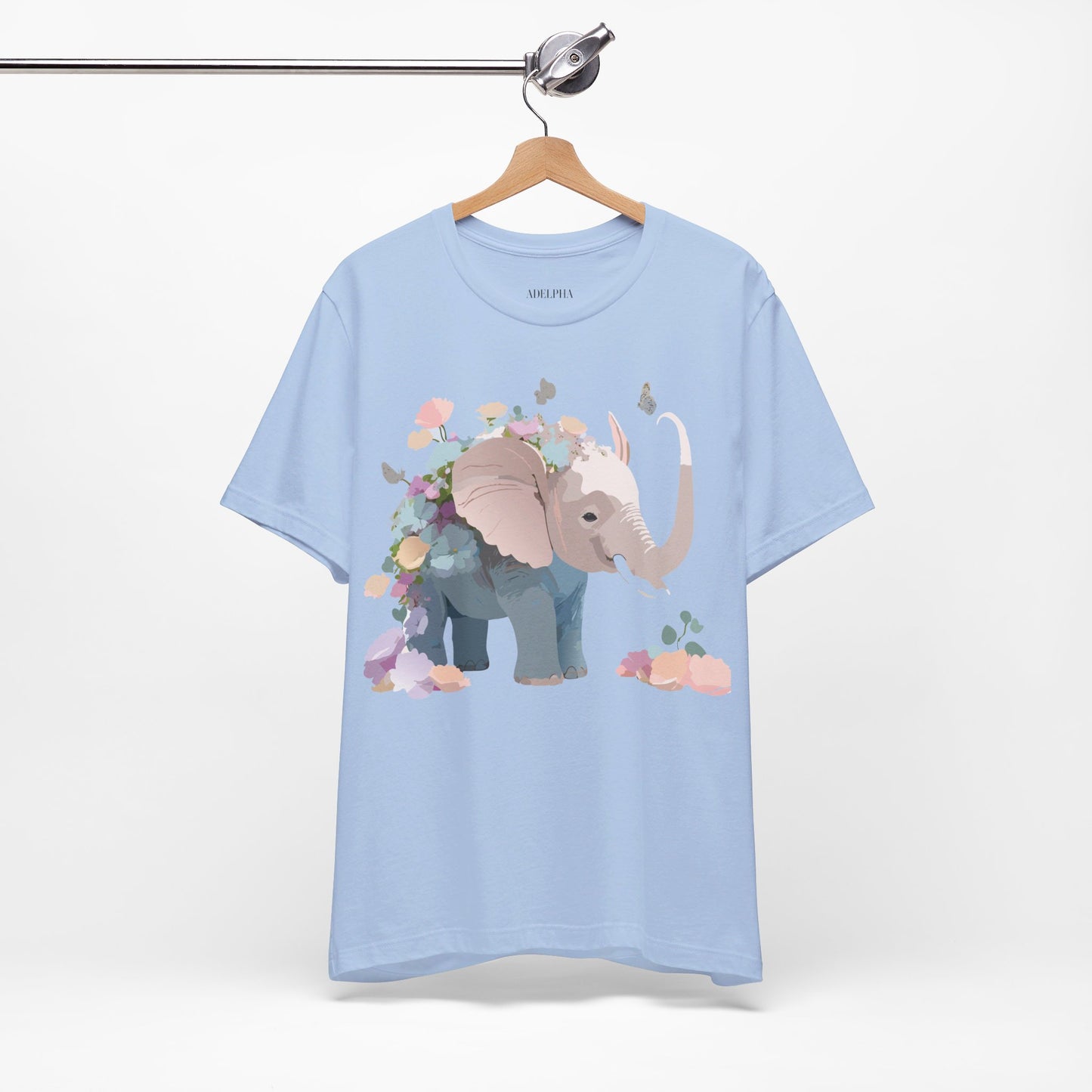 Natural Cotton Tee Shirt with Elephant