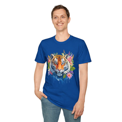 Tiger Print Unisex Gildan Softstyle Tee 64000 100 Percent Ring Spun Cotton