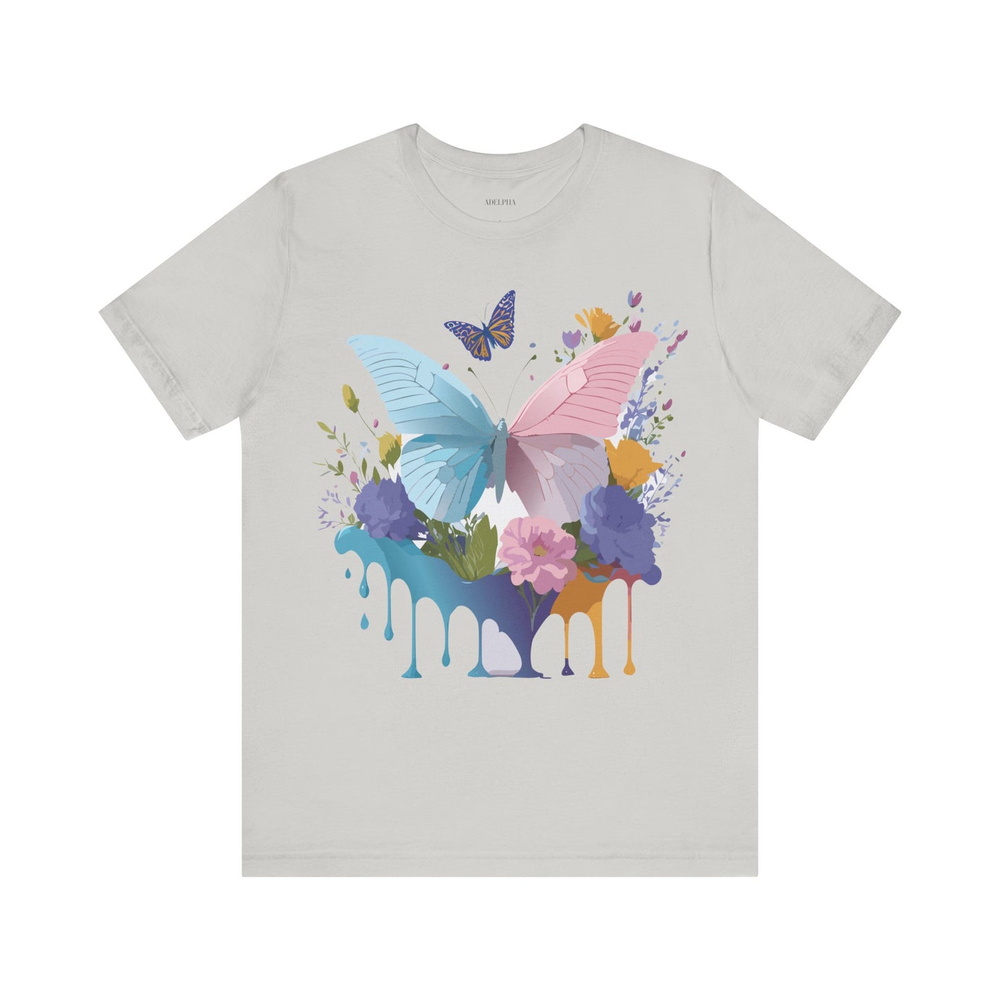 Natural Cotton Tee Shirt with Butterfly