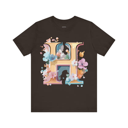 Natural Cotton Tee Shirt - Letters Collection - H Printify