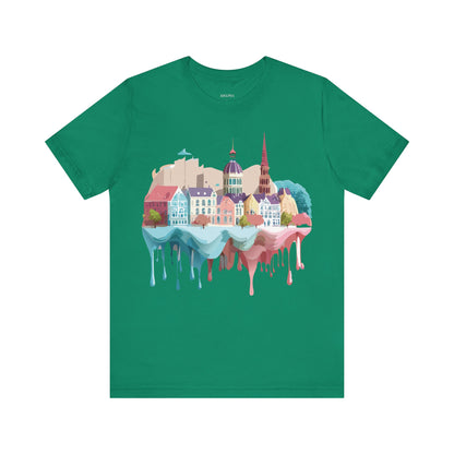 Natural Cotton Tee Shirt - Beautiful Places Collection - Warnemünde and Rostock - Germany Printify