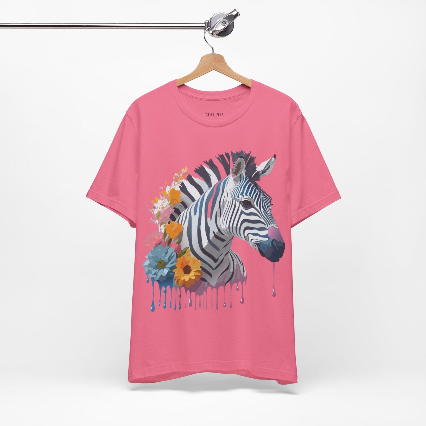 Natural Cotton Tee Shirt with Zebra