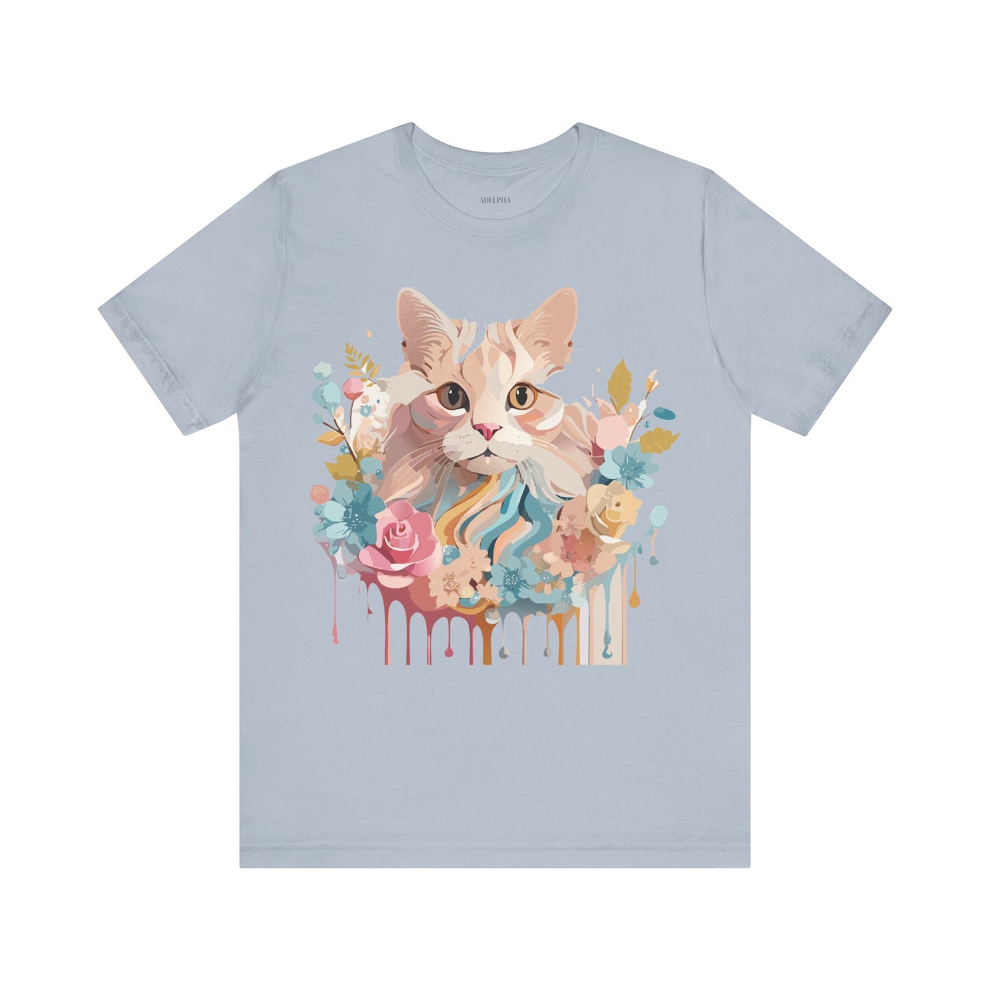 Natural Cotton Tee Shirt with Cat