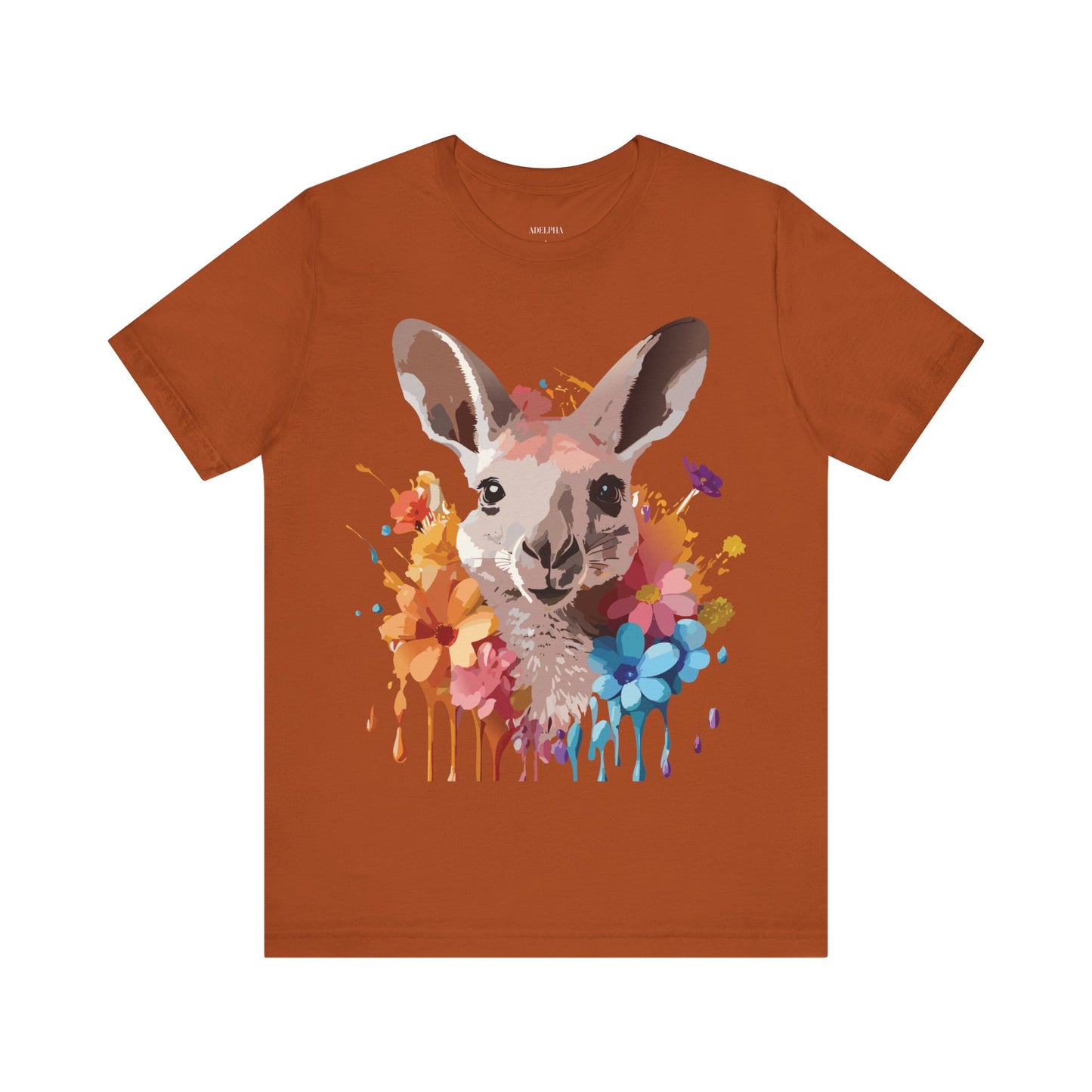 Natural Cotton Tee Shirt with Kangaroo