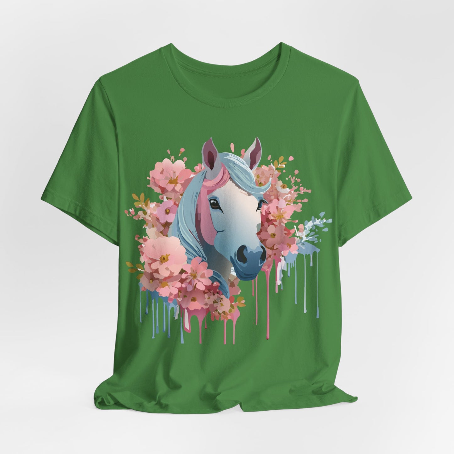 Natural Cotton Tee Shirt with Horse