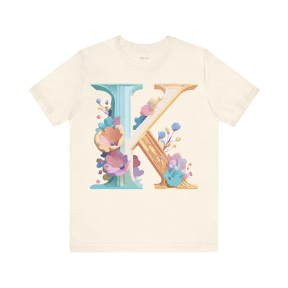Natural Cotton Tee Shirt - Letters Collection - K Printify