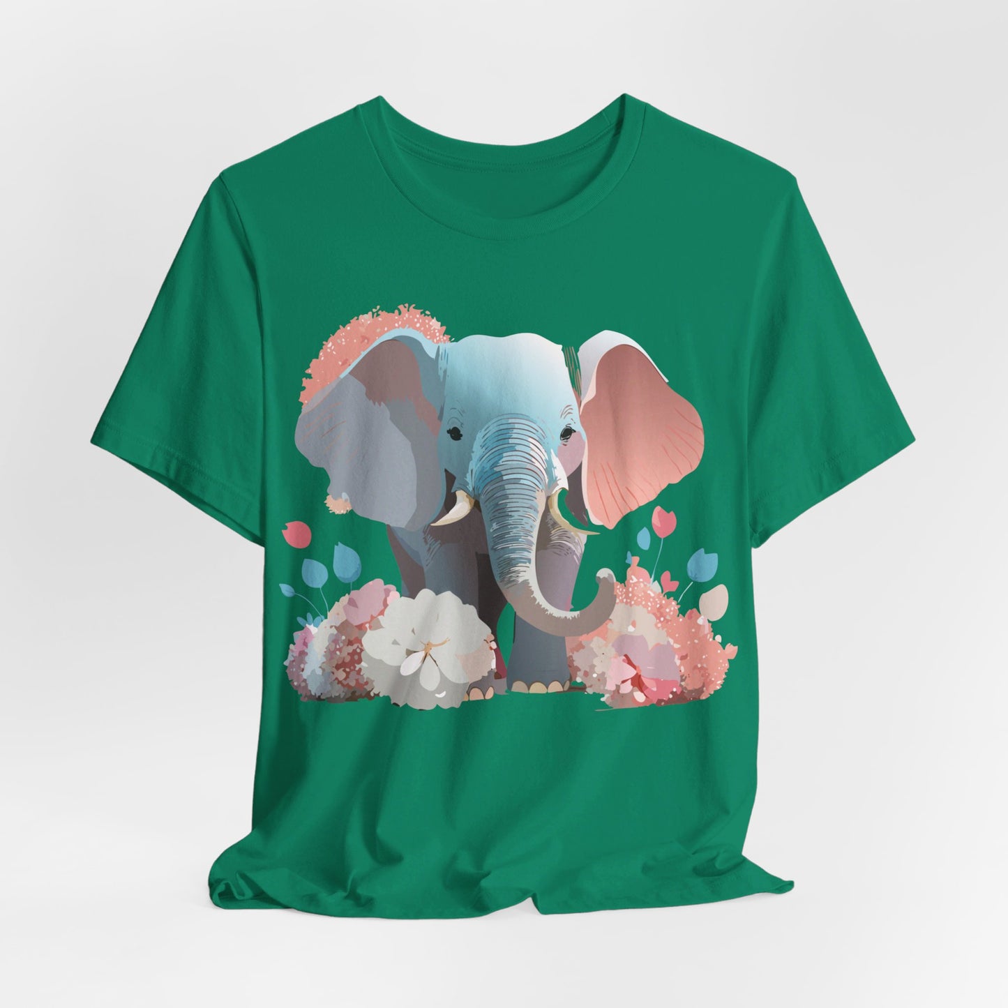 Natural Cotton Tee Shirt with Elephant