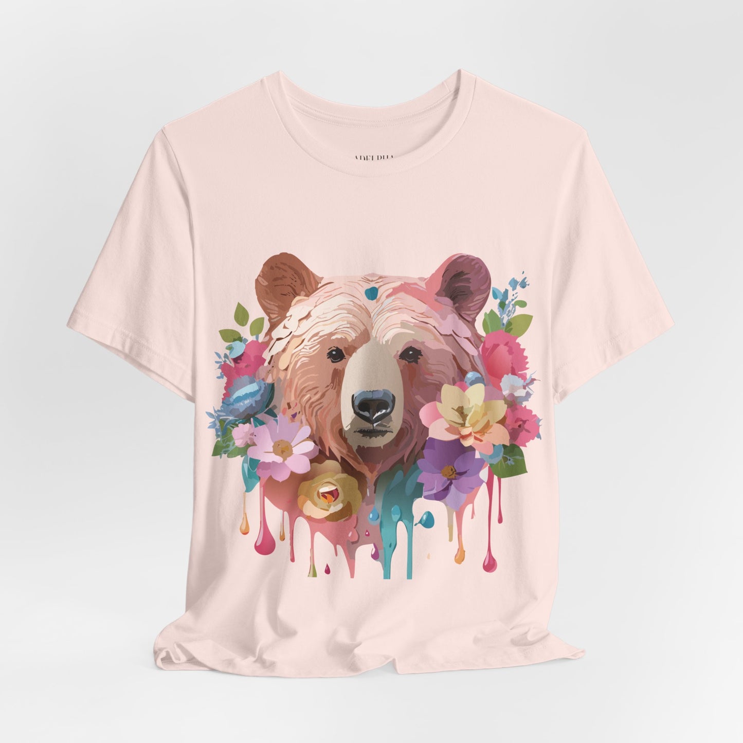 Natural Cotton Tee Shirt with Bear