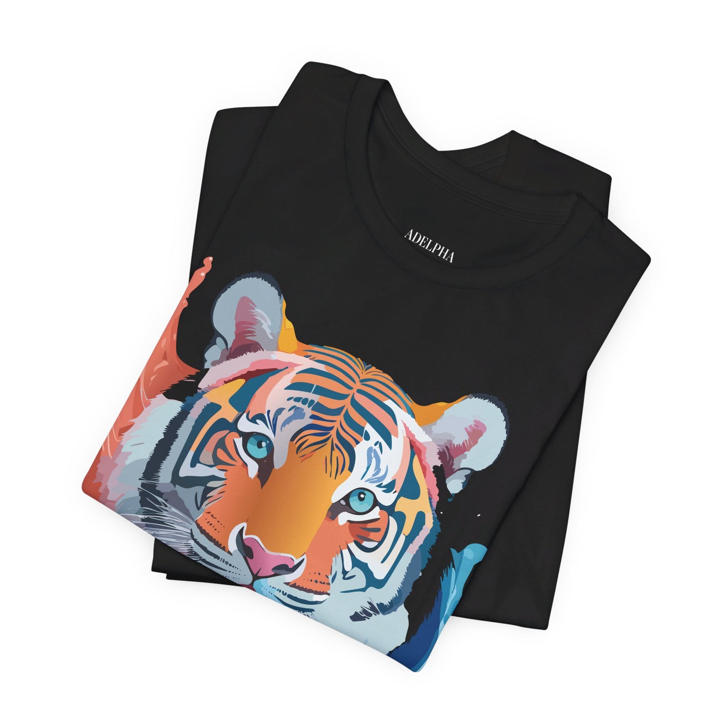 Natural Cotton Tee Shirt with Tiger