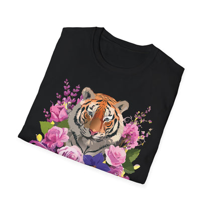 Tiger Print Shirt Unisex Animal Tee Softstyle Gildan 64000 Cotton