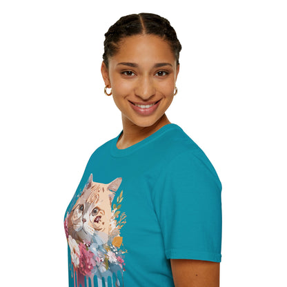 Cat Shirt Unisex Cat Tee Kitten Print Softstyle Gildan 64000