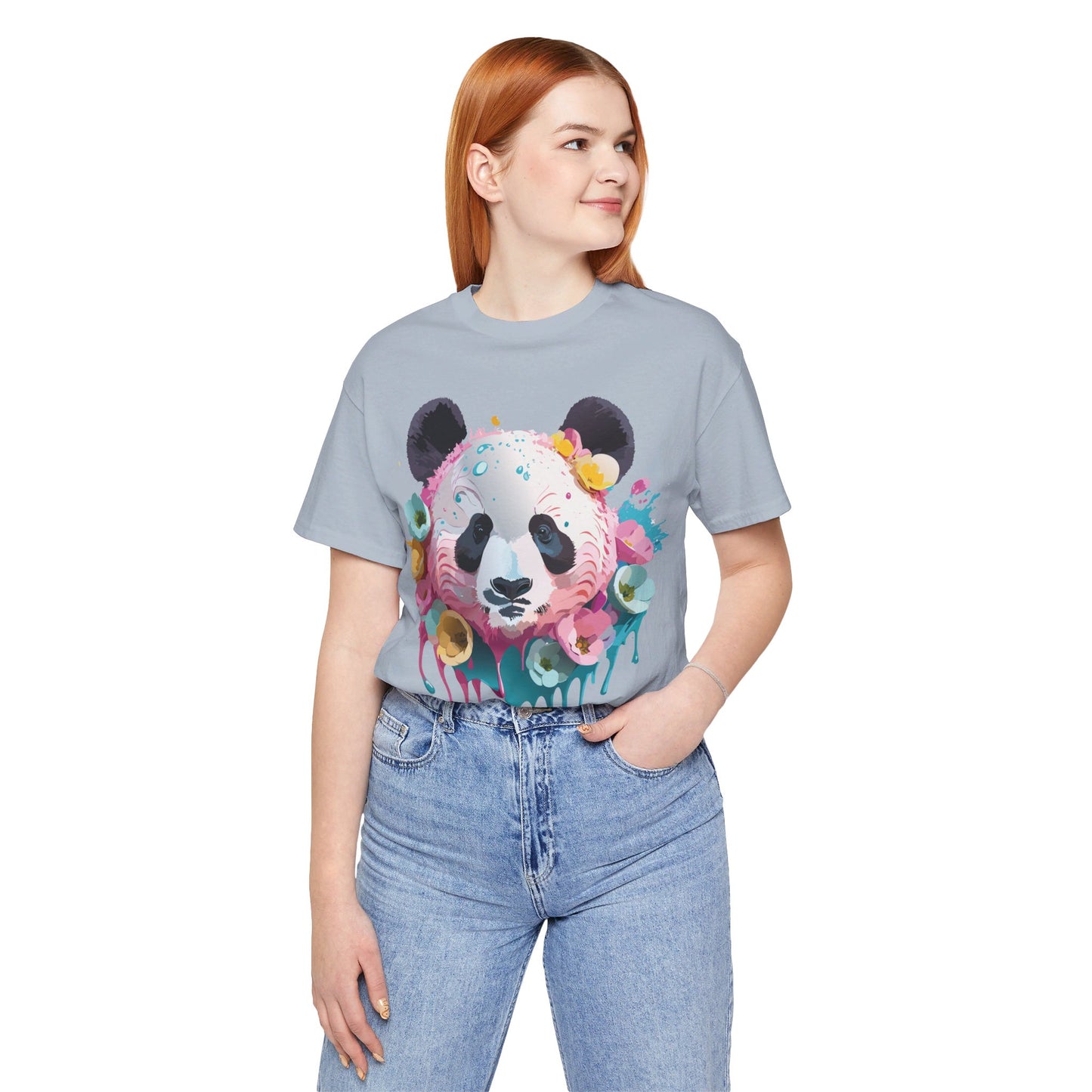 Natural Cotton Tee Shirt with Panda