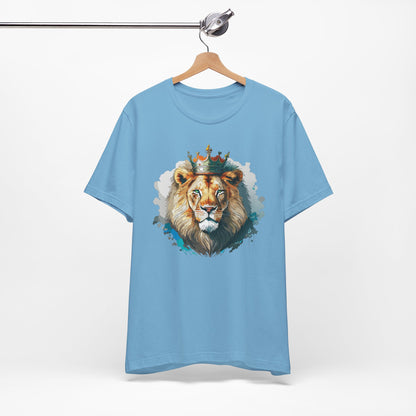 Lion with Crown Tee Unisex Cotton Watercolor King Lion Graphic T-Shirt 2
