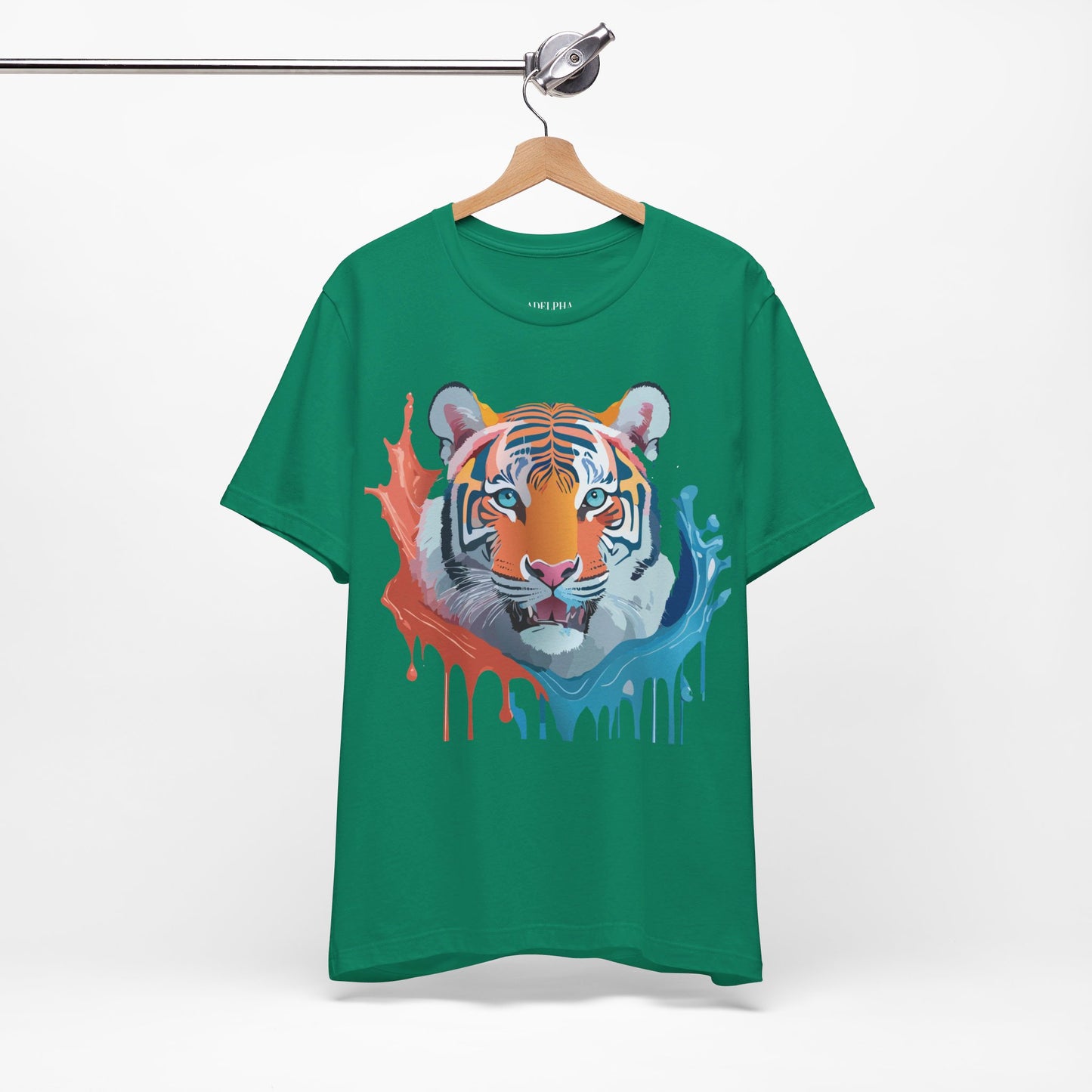 Natural Cotton Tee Shirt with Tiger