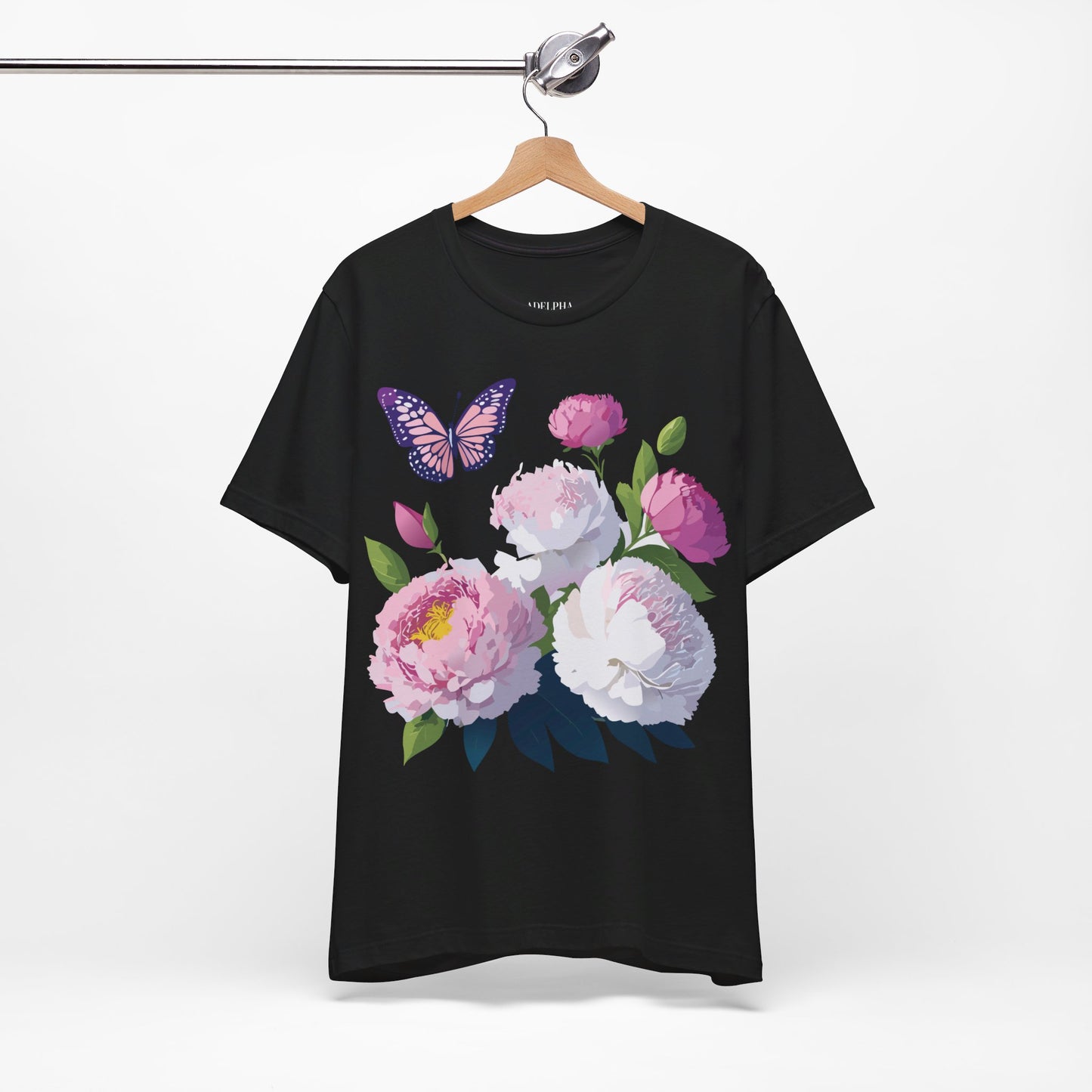 T-shirt en coton naturel avec fleurs