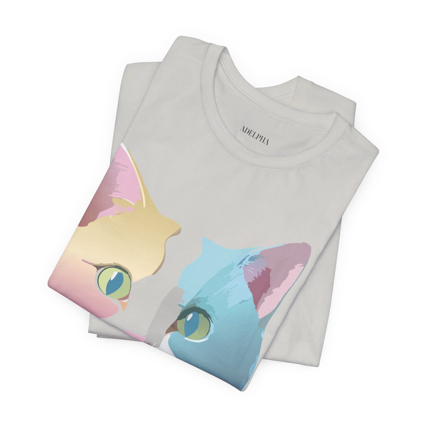 Natural Cotton Tee Shirt with Cat