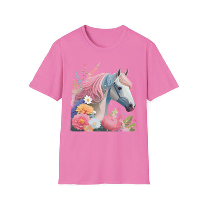Horse Shirt Unisex Gildan Softstyle 64000 Cotton Tee With Animals