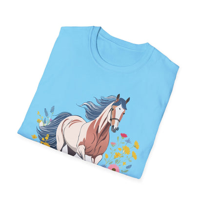Unisex Horse Tee Softstyle Cotton Shirt With Animals Design Graphic