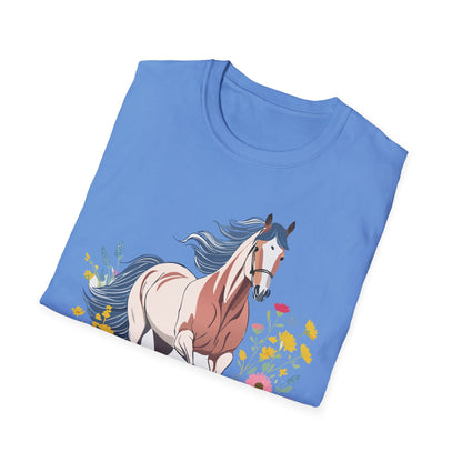 Unisex Horse Tee Softstyle Cotton Shirt With Animals Design Graphic