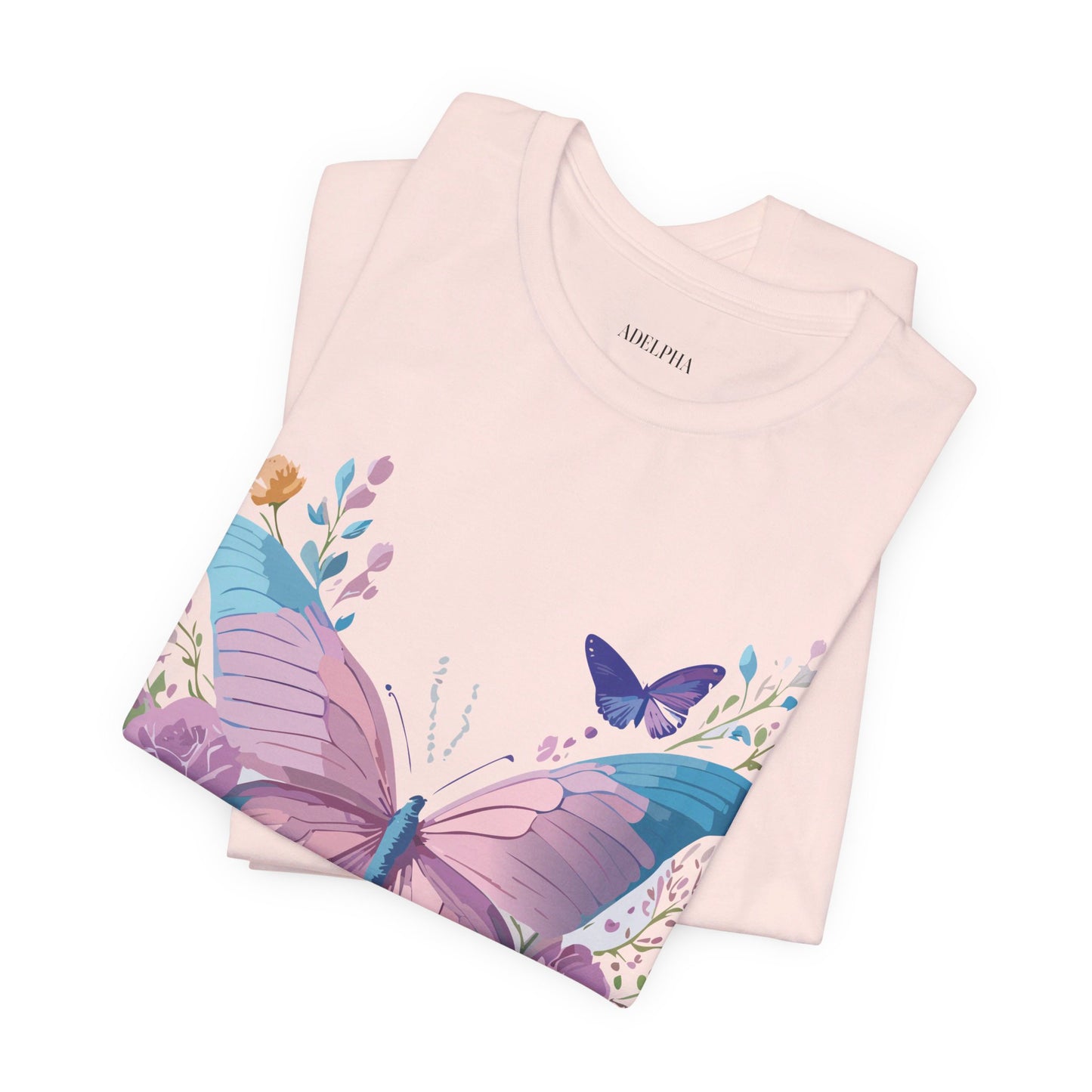 T-Shirt aus natürlicher Baumwolle mit Schmetterling