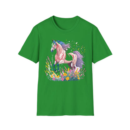 Horse Shirt Unisex Tee Animal Print Gildan Softstyle 64000 Ring Spun Cotton