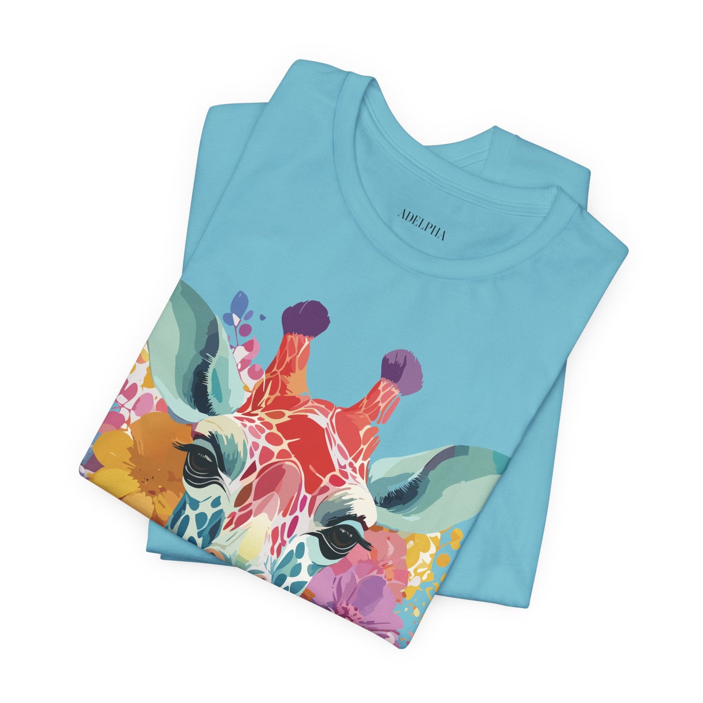 Natural Cotton Tee Shirt with Giraffe