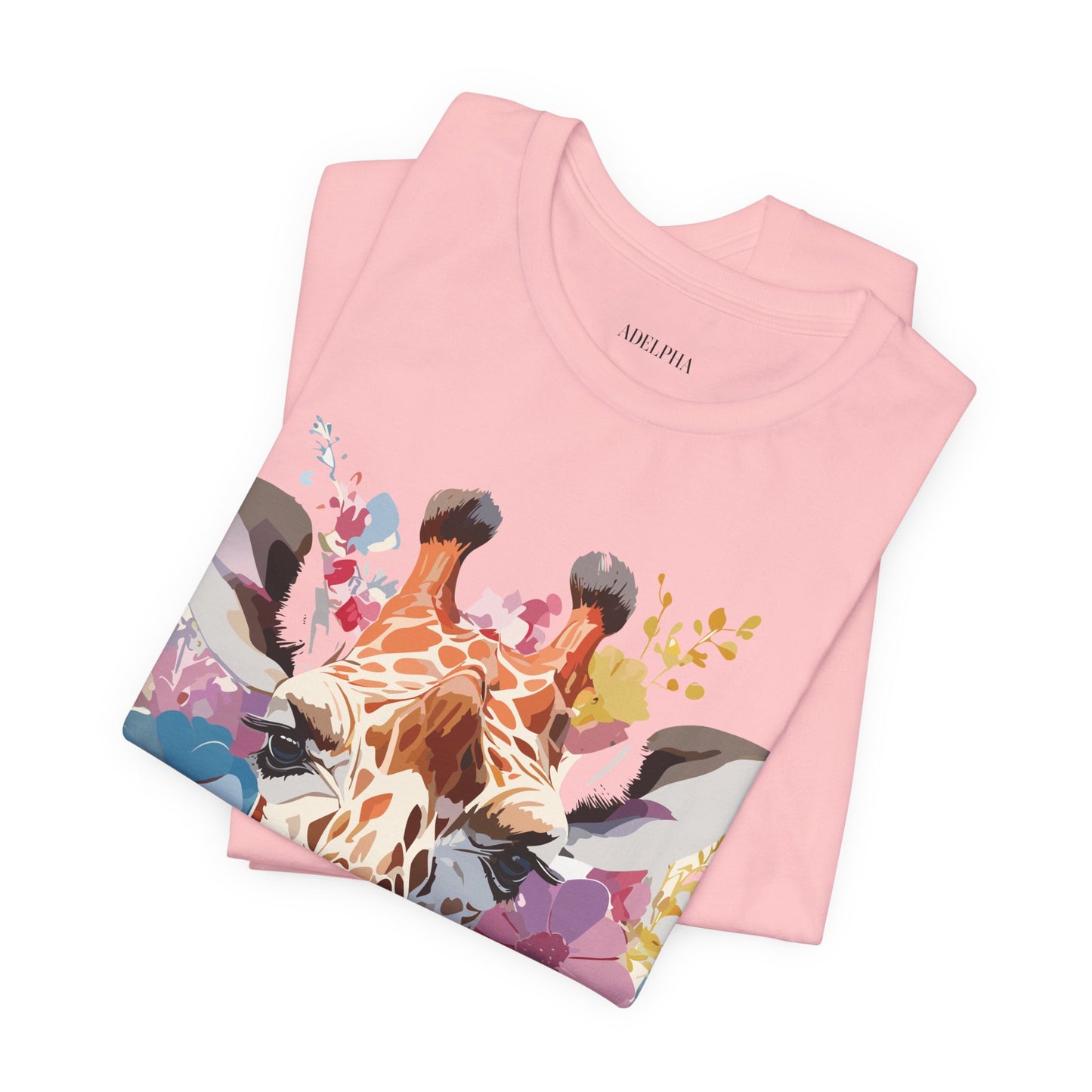 Natural Cotton Tee Shirt with Giraffe