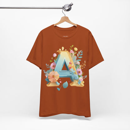 Natural Cotton Tee Shirt - Letters Collection - A Printify