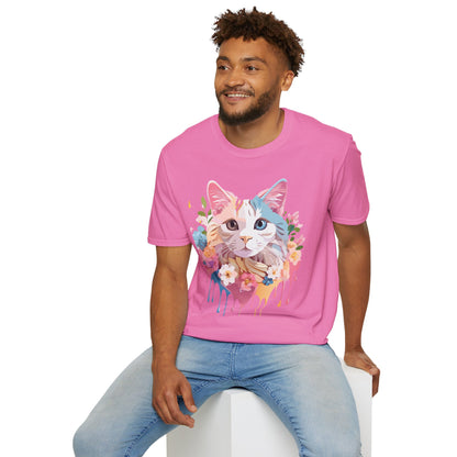 Cat Shirt Unisex Softstyle Tee 100 Percent Ring Spun Cotton Kitten Tee