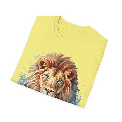 Unisex Lion Shirt Floral Lion Tee Gildan Softstyle 64000 Tee