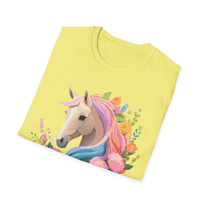 Unisex Horse Shirt Soft Cotton Tee With Animal Artwork Gildan Softstyle