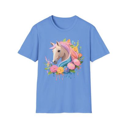Unisex Horse Shirt Soft Cotton Tee With Animal Artwork Gildan Softstyle