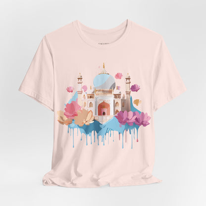 Natural Cotton Tee Shirt - Taj Mahal, India Printify