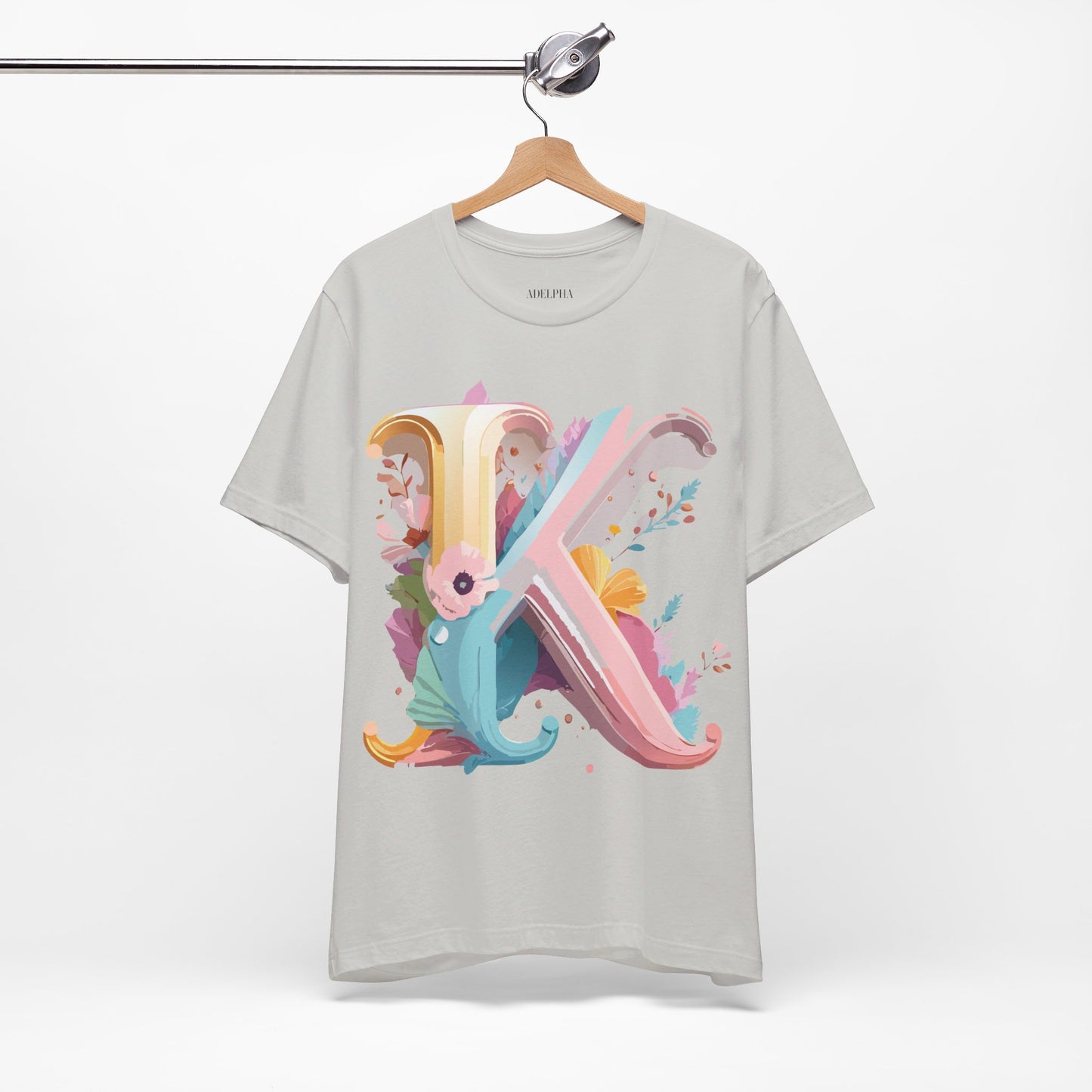 Natural Cotton Tee Shirt - Letters Collection - K