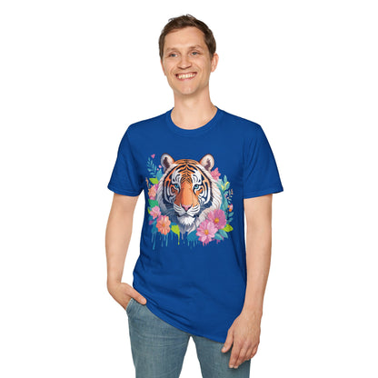 Tiger Themed Unisex Cotton Short Sleeve T Shirt Animal Print Tee