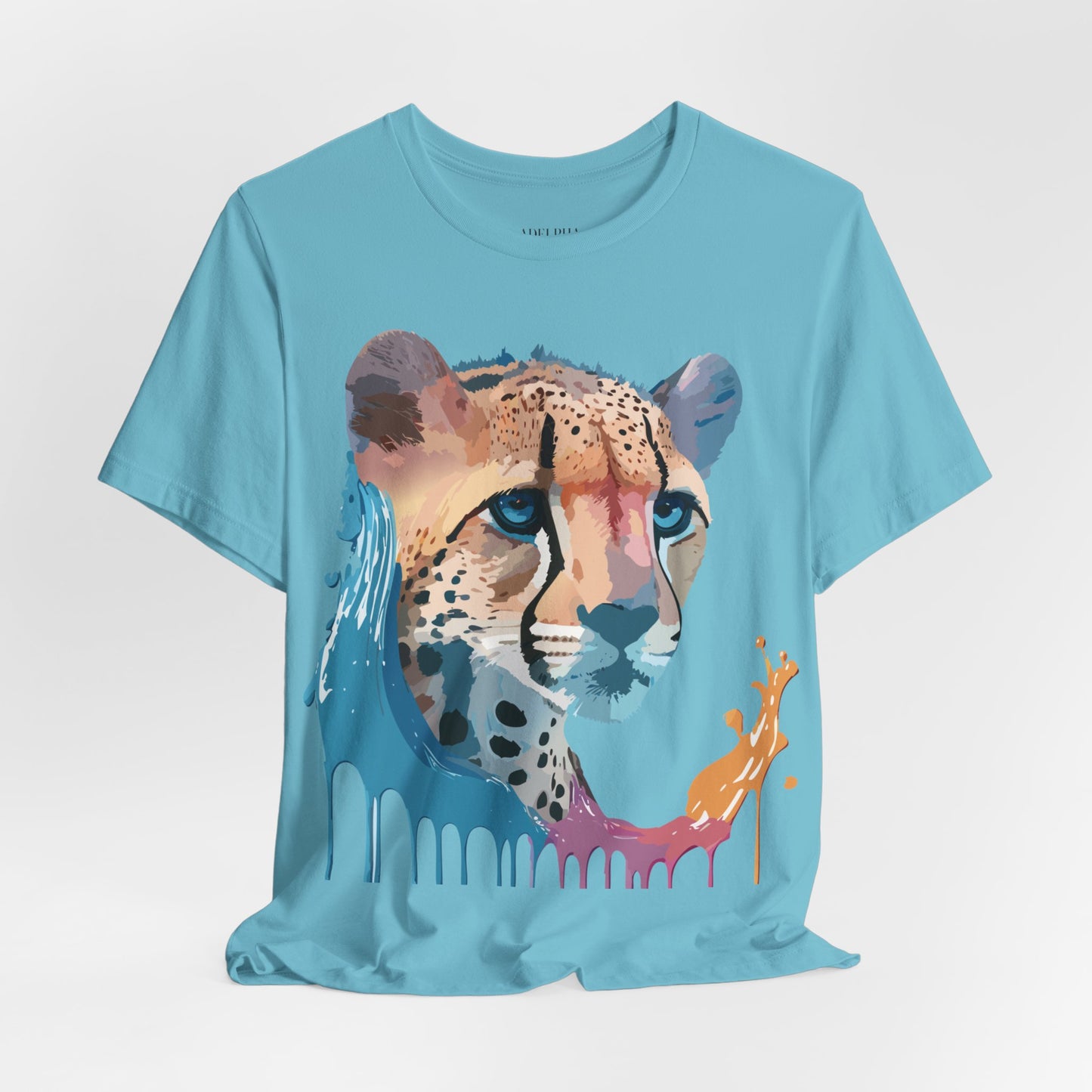 Natural Cotton Tee Shirt with Cheetah