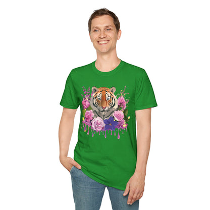 Tiger Print Shirt Unisex Animal Tee Softstyle Gildan 64000 Cotton