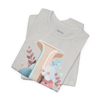 Natural Cotton Tee Shirt - Letters Collection - J Printify