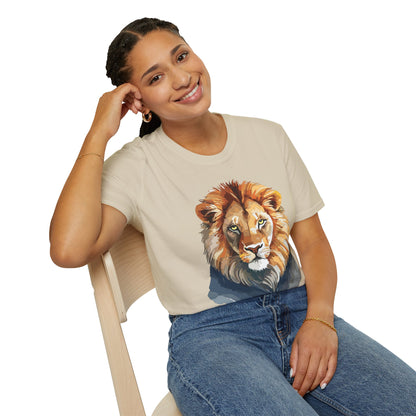 Lion Shirt Unisex Animal Tee Gildan Softstyle 64000 100 Percent Ring Spun Cotton