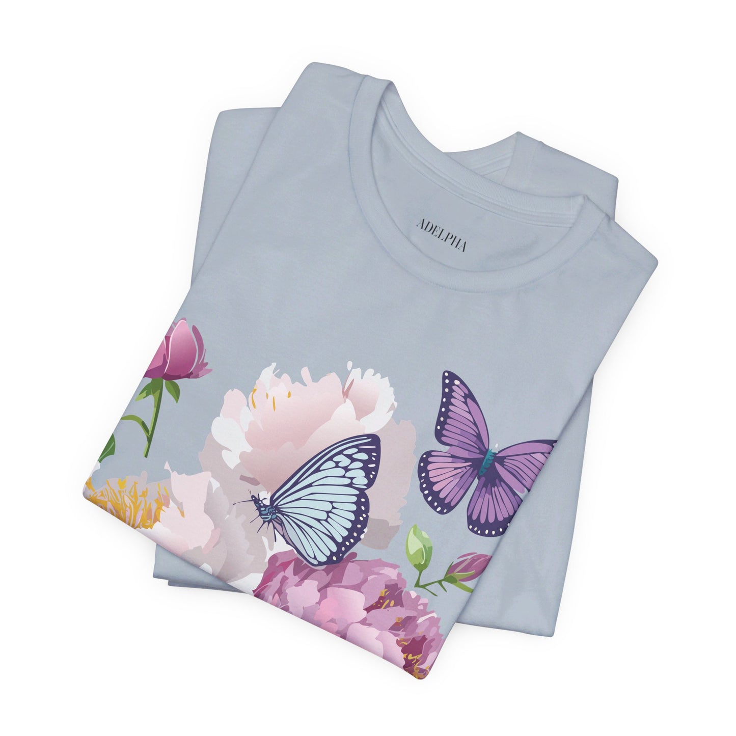 T-shirt en coton naturel avec fleurs