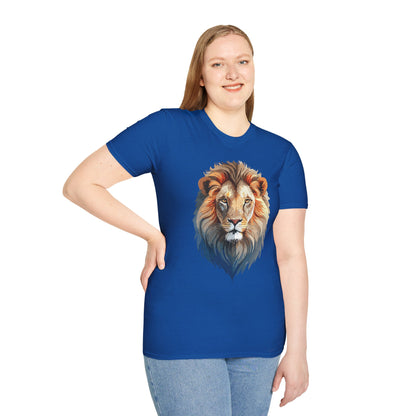 Gildan Softstyle Lion Print T Shirt Floral Tee For Unisex Everyday Comfort