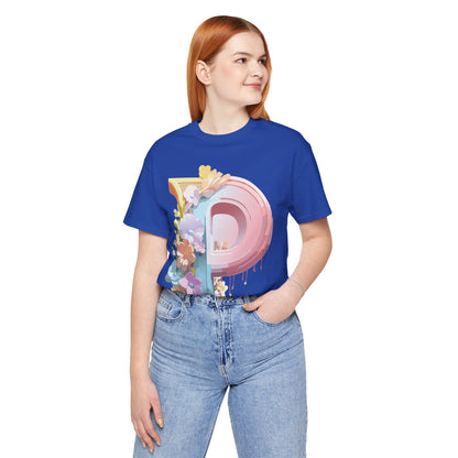Natural Cotton Tee Shirt - Letters Collection - P Printify
