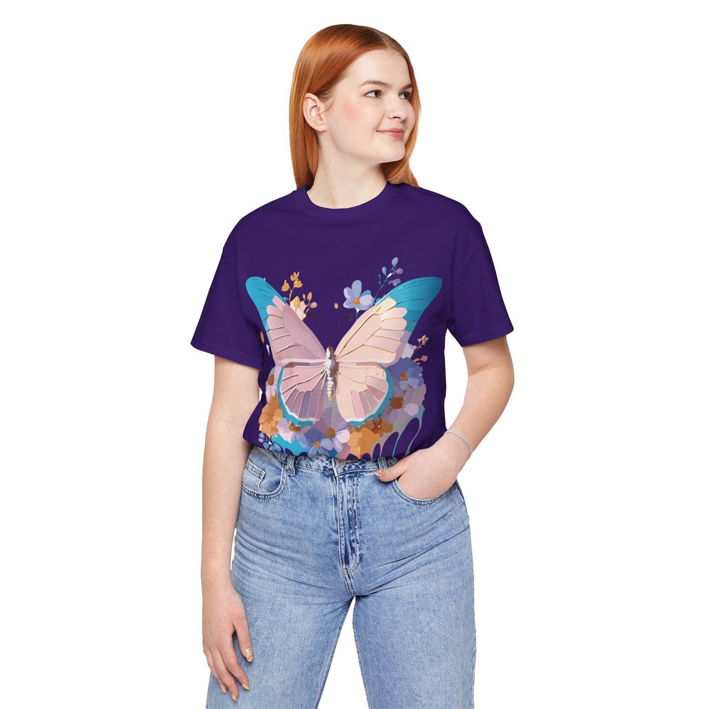 T-shirt en coton naturel avec papillon